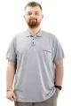 Big Size Mens Polo T-shirt with pocket YIRTMAÇLI U24329 Grey Melange