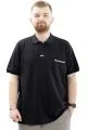 Big Size Mens Polo T-shirt with pocket YIRTMAÇLI U24329 Black
