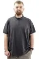 Mens Big Size Polo T-shirt Zipper U24330 Antrasit