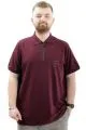Mens Big Size Polo T-shirt Zipper U24330 Plum