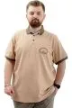 Big Size Mens T-shirt Polo LOS ANGELES U24331 Beige