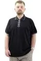 Mens Big Size T-shirt Polo MODE U24334 Black-Grey