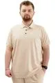 Big Size Mens T-shirt Polo JAKAR U24337 Beige