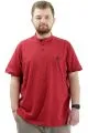 Big Size Mens T-shirt Henley T-Shirt U24339 Burgundy