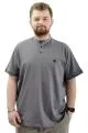Big Size Mens T-shirt Henley T-Shirt U24339 Smoked