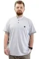 Big Size Mens T-shirt Henley T-Shirt U24339 Grey Melange