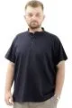 Big Size Mens T-shirt Henley T-Shirt U24339 Navy Blue