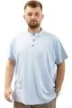 Büyük Beden Erkek Tişört Düğmeli Hakim Yaka T-Shirt U24339 Mavi