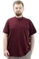 Büyük Beden Erkek Tişört Düğmeli Hakim Yaka T-Shirt U24339 Mürdüm