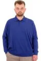 Büyük Beden Erkek Polo Yaka Sweatshirt Nakışlı U24340 İndigo