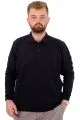 Big Size Mens Polo Sweatshirt U24340 Black