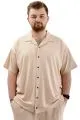 Big Size Mens Shirt Apas Collar JAKAR U24380 Beige