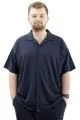 Big Size Mens Shirt Apas Collar JAKAR U24380 Navy Blue