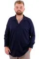 Büyük Beden Erkek Gömlek Apas Yaka Uzun Kol JAKAR U24381 Lacivert