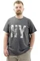 Big Size Mens T-shirt Crew Neck NY WAFFLE U24400 AntraMelange