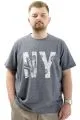 Big Size Mens T-shirt Crew Neck NY WAFFLE U24400 Navy Blue