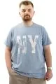 Big Size Mens T-shirt Crew Neck NY WAFFLE U24400 Blue
