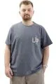 Big Size Mens T-shirt Crew Neck UP WAFFLE U24401 Navy Blue
