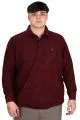 Büyük Beden Erkek Polo Yaka Sweatshirt Baskılı Selanik U24440 Bordo