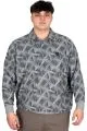 Büyük Beden Erkek Polo Yaka Sweatshirt Baskılı Selanik U24440 Gri Melanj