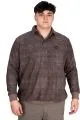 Big Size Mens Polo Sweatshirt Velvet substitute U24440 Brown