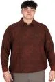 Büyük Beden Erkek Polo Yaka Sweatshirt Baskılı Selanik U24440 Kiremit