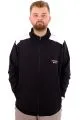 Big Size Mens Sweatshirt dog collar Zipper BROOKLYN U24522 Black-Ecru