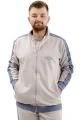 Mens Big Size Sweatshirt Zipper dog collar Interlock NEW YORK U24524 Grey