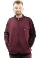 Mens Big Size Sweatshirt Zipper dog collar Interlock NEW YORK U24524 Plum