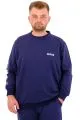 Big Size Men Sweatshirt Crew Neck Sweatshirt PEACE U24526 Indigo