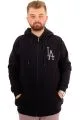 Big Size Mens Sweatshirt 3 İp Hooded Zipper U24540 Black