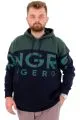 Big Size Mens Hooded Sweatshirt with pocket DANGEROUS U24542 Navy Blue