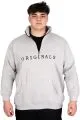 Büyük Beden Erkek Sweatshirt Fermuarlı Dik Yaka U24543 Gri