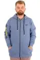 Erkek Büyük Beden Fermuarlı Kapüşonlu Sweatshirt FUTURE U24549 Mavi