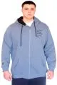 Büyük Beden Erkek Kapüşonlu Sweatshirt Fermuarlı 3 İp BRONX U24560 Mavi