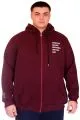 Büyük Beden Erkek Kapüşonlu Sweatshirt Fermuarlı 3 İp BRONX U24560 Mürdüm
