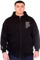 Büyük Beden Erkek Kapüşonlu Sweatshirt Fermuarlı 3 İp BRONX U24560 Siyah