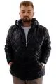 Mens Big Size Quilted Coat U24600 Dark Black