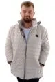 Mens Big Size Quilted Coat with pocket Removable Hooded U24603 Beige