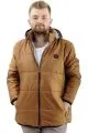 Mens Big Size Quilted Coat with pocket Removable Hooded U24603 Brown