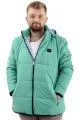 Mens Big Size Quilted Coat with pocket Removable Hooded U24603 Green
