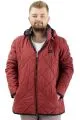 Mens Big Size quilted Coat with pocket Hooded U24604 Burgundy
