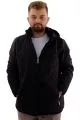 Mens Big Size quilted Coat with pocket Hooded U24604 Shiny Black