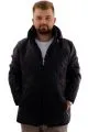 Mens Big Size quilted Coat with pocket Hooded U24604 Black