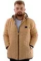 Big Size Mens Quilted Coat Hooded U24605 Beige