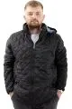 Big Size Mens Quilted Coat Hooded U24605 Dark Black