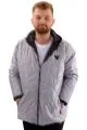 Big Size Mens Hooded Zipper Quilted Coat U24607 Grey