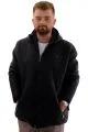 Big Size Mens Hooded Zipper Quilted Coat U24607 Black