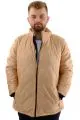 Mens Big Size dog collar Ribana Arm Zipper Coat U24611 Light Brown