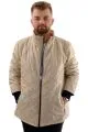 Mens Big Size dog collar Ribana Arm Zipper Coat U24611 Beige